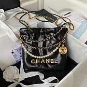 Chanel 22 Mini Handbag Shiny Crumpled Calfskin & Gold-Tone Metal Black 20 × 19 × 6 Cm AS3980 - 1