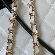 Chanel 31 Mini Shopping Bag Patent Calfskin & Gold-Tone Metal White & Black 22 × 23 × 5.5 cm AS4133 - 5