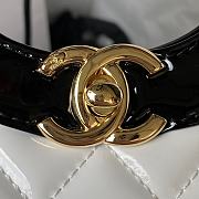 Chanel 31 Mini Shopping Bag Patent Calfskin & Gold-Tone Metal White & Black 22 × 23 × 5.5 cm AS4133 - 4
