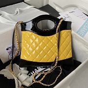 Chanel 31 Mini Shopping Bag Patent Calfskin & Gold-Tone Metal Yellow & Black 22 × 23 × 5.5 cm AS4133 - 2