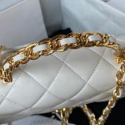 Chanel Small Flap Bag With Top Handle Shiny Lambskin & Gold-Tone Metal White AS4023 - 6