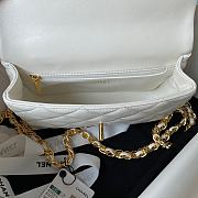 Chanel Small Flap Bag With Top Handle Shiny Lambskin & Gold-Tone Metal White AS4023 - 4