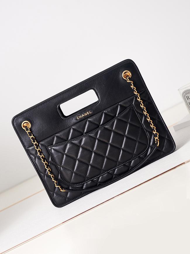 Chanel Small Shopping Bag Aged Calfskin & Gold-Tone Metalblack 23 × 31 × 9.5 cm AS4038 - 1