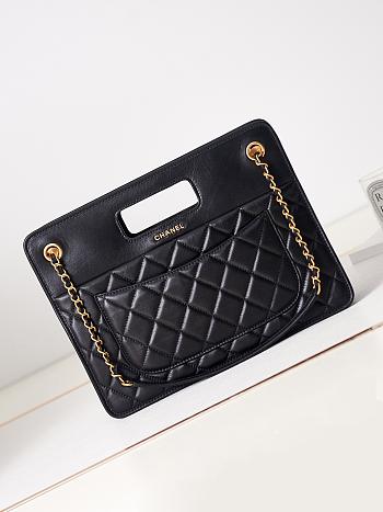 Chanel Small Shopping Bag Aged Calfskin & Gold-Tone Metalblack 23 × 31 × 9.5 cm AS4038