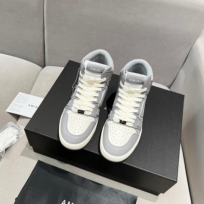 AMIRI Skel Top Hi White Gray Sneaker - 1