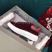 Alexander McQueen Women's Oversized Sneaker In Red Velvet - 2