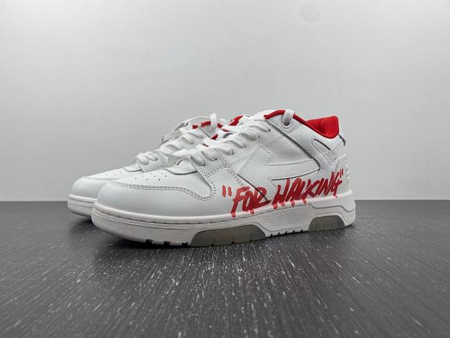 OFF-WHITE Out Of Office OOO Low Tops For Walking White White Red FW21 - 1