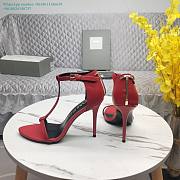 Tom Ford Satin And Crystal Stones Iconic T Sandal Bruised Red - 2
