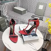 Tom Ford Satin And Crystal Stones Iconic T Sandal Bruised Red - 3