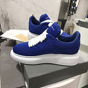 Alexander McQueen Blue Knit Oversized Sneakers - 4