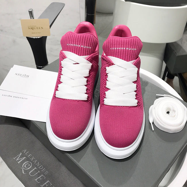 Alexander McQueen Pink Knit Oversized Sneakers - 1