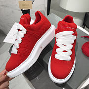 Alexander McQueen Red Knit Oversized Sneakers - 5