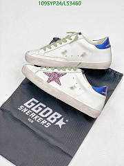 Golden Goose Low-Top Trainers Superstar Calfskin Logo Used Blue Purple White - 1