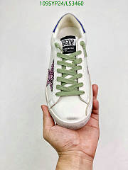 Golden Goose Low-Top Trainers Superstar Calfskin Logo Used Blue Purple White - 4
