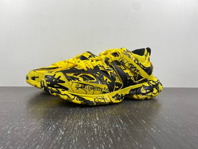 Balenciaga Men's Track Graffiti Sneaker in Yellow - 1