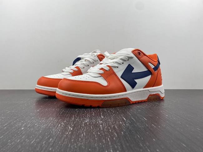 Off White Out Of Office Calf Leather Trainer OrangeBlue - 1