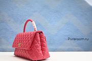 Chanel Coco Top Handle Handbag Pink 29x18x12cm - 5