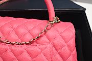 Chanel Coco Top Handle Handbag Pink 29x18x12cm - 4