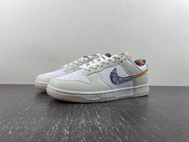 Nike Dunk Low White Multi-Color Paisley (GS) FN8913-141 - 1