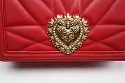Dolce & Gabbana Women's Devotion Heart Lamb Skin Crossbody Red Bag 26 cm - 3