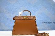 Fendi Peekaboo Mini Light Brown Leather Bag With Matching Threading 27 cm - 1