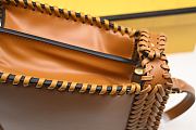 Fendi Peekaboo Mini Light Brown Leather Bag With Matching Threading 27 cm - 5
