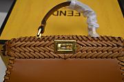 Fendi Peekaboo Mini Light Brown Leather Bag With Matching Threading 27 cm - 2