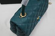 Chanel Green Caviar grain leather light gold buckle-bag 25CM - 5