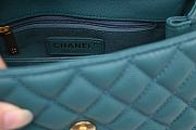 Chanel Green Caviar grain leather light gold buckle-bag 25CM - 4