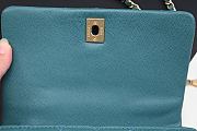 Chanel Green Caviar grain leather light gold buckle-bag 25CM - 3