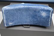 Women's Hourglass Small Handbag Denim Print in Blue 23 x 15 x 10cm - 6