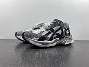 Balenciaga Runner Sneaker In Grey, White And Black Nylon And Suede-Like Fabric - 1