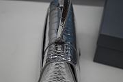 Balenciaga Hourglass Top Handle Bag XS Crocodile Embossed Silver W 19 x H 13 x D 8 cm - 5