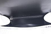Balenciaga Hourglass Top Handle Bag XS Crocodile Embossed Silver W 19 x H 13 x D 8 cm - 6
