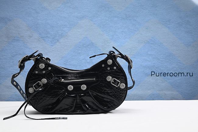 Balenciaga Le Cagole Shoulder Bag Small Black 6.3H 13W 3.3D - 1
