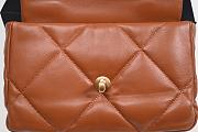 Chanel 19 Handbag Lambskin Gold-Tone Silver-Tone & Ruthenium-Finish Metal Caramel 26cm - 3