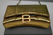 Balenciaga Hourglass Wallet On Chain Crocodile Embossed Gold 19cm - 5
