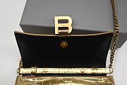 Balenciaga Hourglass Wallet On Chain Crocodile Embossed Gold 19cm - 3