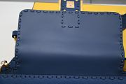 FENDI Baguette Blue Selleria bag with oversize topstitching 27cm - 4