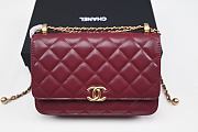 Chanel Quilted Perfect Fit Adjustable Wallet On Chain WOC Burgundy Calfskin Aged Gold Hardware 19cm - 6