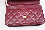 Chanel Quilted Perfect Fit Adjustable Wallet On Chain WOC Burgundy Calfskin Aged Gold Hardware 19cm - 3
