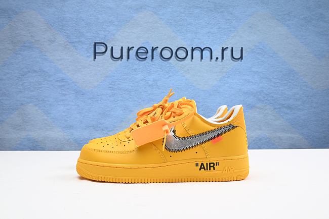 Nike Air Force 1 Low Off-White University Gold Metallic Silver DD1876-700  - 1
