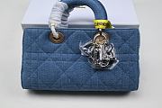 Dior Medium Lady D-Joy Bag Denim Blue 26cm - 3