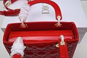 Dior Lady Dior Bag Cannage Lambskin Medium Red 24cm - 6
