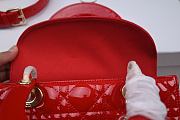 Dior Lady Dior Bag Cannage Lambskin Medium Red 24cm - 5