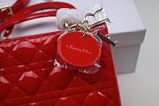 Dior Lady Dior Bag Cannage Lambskin Medium Red 24cm - 3