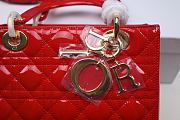 Dior Lady Dior Bag Cannage Lambskin Medium Red 24cm - 2