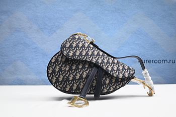 Dior Oblique Saddle Bag Blue 25.5cm