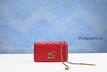 Gucci GG Marmont Matelasse Red Bag 18cm