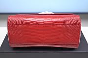 DOLCE & GABBANA Medium Iguana Print Calfskin Sicily Bag With Crystal Dg Logo Patch - Red - 5